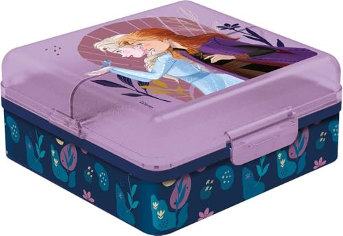 Tataway Disney Elsa Anna Sandwichbox für Mädchen in Frozen, aus Kunststoff, mit mehreren Fächern, lila