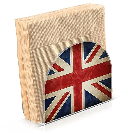 Quteprint Serviettenhalter, Britannien, England, UK-Flagge, Acryl-Serviettenhalter für Tisch, Bauernhaus-Servietten-Organizer, Küche, Outdoor, Tisch, Papierservietten, Aufbewahrungsspender für Party,
