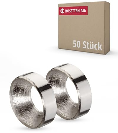 Gedotec Unterlegscheiben aus Stahl I Senkscheiben D: 13 mm I 50 Stück Distanzscheiben vernickelt I Rosette für Linsen- und Senkkopfschraube M6 I Zierscheiben I Unterlegscheiben M6 beilagscheiben