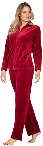 e.FEMME Dam hemmadräkt fritidsoverall Nicki-dräkt Hannah av velour, Bordeaux, M
