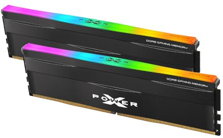 SP Silicon Power DDR5 RGB 64GB (2x32GB) Zenith 6000MHz (PC5-48000) 288-pin CL30 1.35V UDIMM RAM Desktop Memory Module SP064GXLWU60AFDF Black