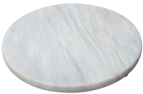 Premier Housewares Sunny White Marble Round Chopping Board Durable, Easy-to-Clean Kitchen Essential For Daily Use Chopping Boards Round Chopping Board, 30cm x 3 cm x 30cm