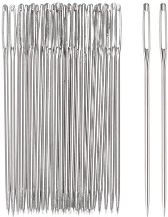 uxcell 200pcs Large Eye Stitching Needles 2.05Inch Sewing Needles Stainless Steel Leather Needle Embroidery Needle Yarn Knitting Hand Sewing Needles