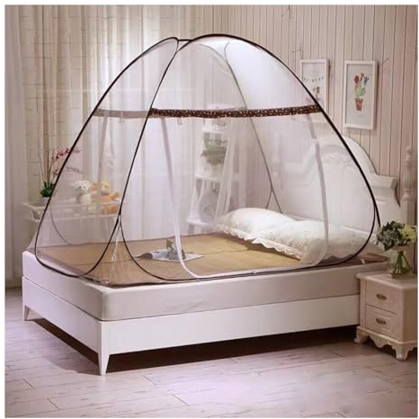 YYLDPFDC Mosquitera para Cama Pop Up, 150x200cm Mosquitera desplegable para Cama Doble, Cierre de Cremallera Doble Puerta, Camping Mosquitera, Cortina portátil, Mosquitera de Viaje