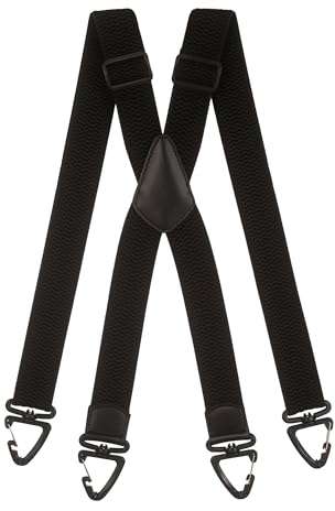 Olata Bretelles Robustes en X avec Mousquetons en Plastique – Largeur 4 cm, Réglables et Unisexes. Noir