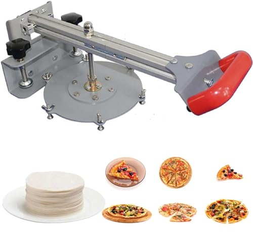 LBMED 8-Zoll-Pizza-Teigpressmaschine, Edelstahl-Gebäckpresse Mit 11 Formen Und 12 2-mm-Abstandshaltern, Einstellbare Dicke Von 3–25 Mm Und Schnelle, Gleichmäßige Ausgewogenheit, 200 Stück/h Leistung