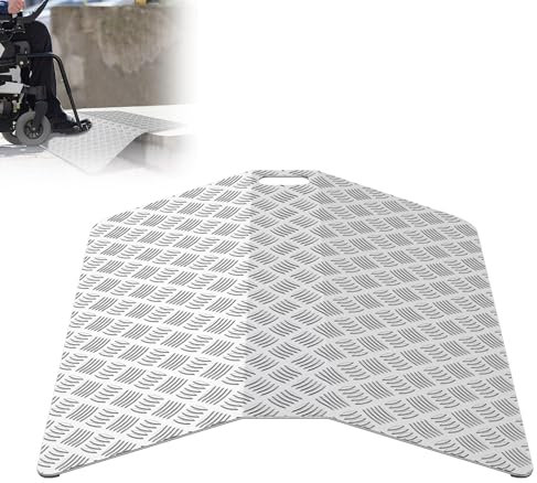 XMTECH Rampa de umbral para silla de ruedas de aluminio, rampa de puente, rampa de umbral de puerta, capacidad de carga 270 kg, 100 cm de longitud