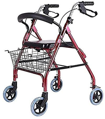 sjdoPulse Rollator-Gehhilfe, Aufrechter Gehhilfe, Zusammenklappbare Gehhilfe, Vier Mit Rädern, Antrieb, Rollator-Gehgestell, Höhenverstellbar