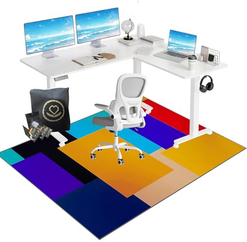 Tkuhknag Bürostuhl Unterlage - Bodenschutzmatte für Teppich - Gaming Teppich Stuhlunterlage - Bürostuhl Matte - schreibtischstuhl unterlage - Bodenmatte unter Bürostuhl und Schreibtisch 160 x 180 cm