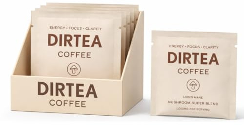 DIRTEA Coffee Sachets (7 x 2.5g) - 1,000mg Organic Lion's Mane, Vitamin B Complex, Arabica Beans with B6, B12 & Folic Acid