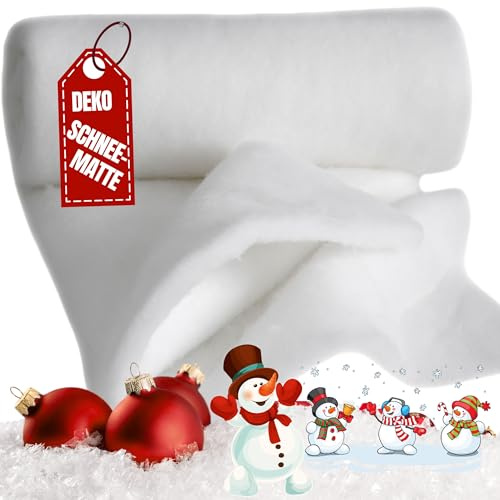 Qooltex Schneedecke 500x160cm LxB 25mm dick - Kunstschnee Deko Schneematte | Schneevlies Weiß in vielen Maßen - Schneedeko Watte Kunstschnee aus der Rolle - Künstliche Schneewatte
