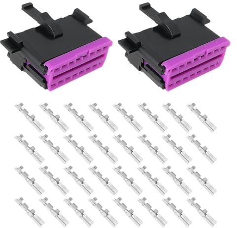 The Lord of the Tools Pieza de Repuesto para Conector OBD 2 de 16 Pines 2 Piezas 8D0972695 Compatible con VW Compatible con Audi Compatible con Skoda Vehículos Kit de Reparación OBD 2
