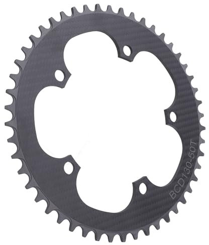 HWGING 130 BCD Kettenblatt 50T 5 Loch Positive Negative Zähne Kohlefaser für Rennrad Falträder