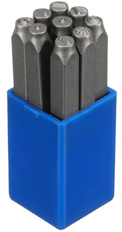 QUARKZMAN 9 Pezzi Set Punzoni Marchi Punteggiatura 1/8 3mm per Metallo | Strumento Punzonatura, Plastica Legno Pelle