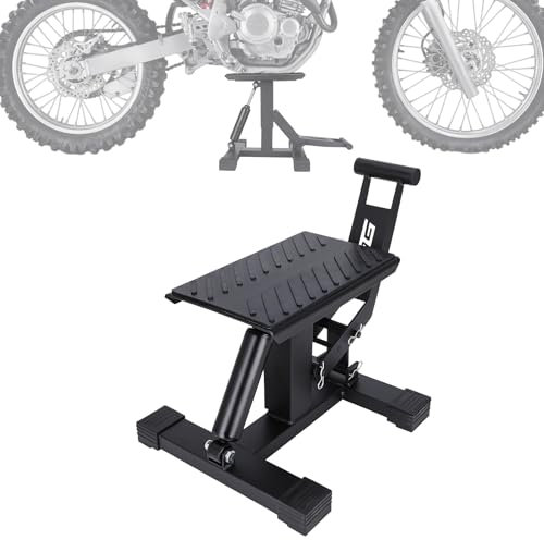 AnXin Cavalletto sollevatore da tavolo per moto da cross 204,1 kg, altezza regolabile, accessori per riparazione idraulica per Pit Bike, colore nero
