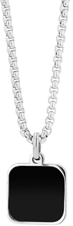 Akzent Halskette mit farbigen Anhänger für Damen aus Edelstahl | Ankerkette 61 cm | Erbskette | Karabinerverschluss | Geschenk für Männer, Frauen | 100% Wasserfest & hautfreundlich
