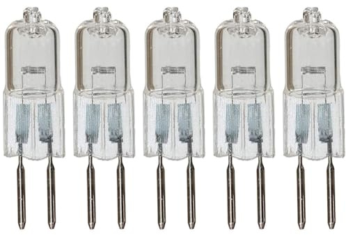JZLBBC 5 Piezas bombillas halógenas GY6.35 20 vatios 24 V lámparas halógenas GY6.35 24 voltios 100 W lente de vidrio transparente 2 pines blanco cálido regulable 50W