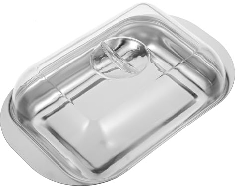 Homoyoyo Mantequillero de Acero Inoxidable con Tapa Plato de Almacenamiento para Mantequilla y Snacks Color Surtido para Uso Hogar y Eventos