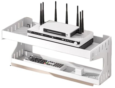 Modem-Port, Modemschrank, Router-Box, Kabelbox, 2-Ebenen-Wand-Organizer Zum Verstecken des Routers Und Steckdosen(Gray,40 * 20 * 18)