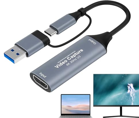 Tarjeta de captura, adaptador de transferencia de audio, tarjeta de video USB | para cámara de laptop, teléfono, juegos, grabación, PC, TV, VCR