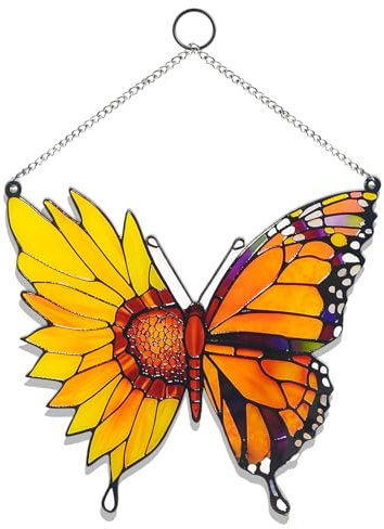 BSITSSS Atrapasoles Mariposa, Acrílico Decoracion Jardin, Atrapasol Suncatcher Sun Catcher para Ventana Colgar en Casa Jardín Oficina Exteriores Interiores Idea Regalo