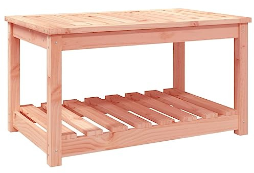 XHNIFBN Gartentisch Douglasie 82,5x50,5x45 cm, robuster Balkontisch klein aus massivem Holz mit Ablage, loungetisch Outdoor wetterfest für Balkon Terrasse Garten