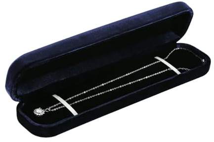 sammet ringlådor sammet smyckeskrin ring örhänge halsband armband förvaring hänge display (lång kedjelåda)