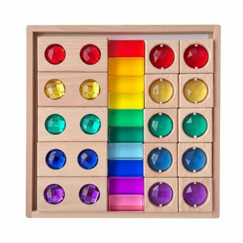 JunZheHub Children Acrylic Blocks Building Blocks Sensory Blocks With Clear Cubes For Sorting Matching And Stacking Suitable for sensory stations quiet play corners cooperative group tasks play