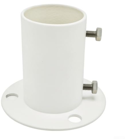 White Metal Pool Ladder Base Flange 7.5cm Secure