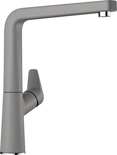 Blanco Avona Einhebelmischer Hochdruck-Wasserhahn für die Küche, Silgranit-Look, Alu metallic, 521269