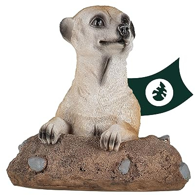 VERDOBA - Erdmännchen Gartenfigur im Erdloch aus Kunstharz - Wetterfeste Gartenfiguren für außen - Handbemalte Gartenfiguren groß - Dekofigur Garten für den Außenbereich