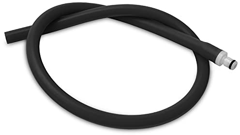 LeLuv Silicone Hose and Male Fitting for Vacuum Pumps Premium Non-Collapsible Slippery 1/4 inch Inside Diameter x 24 inch Length Matte Black