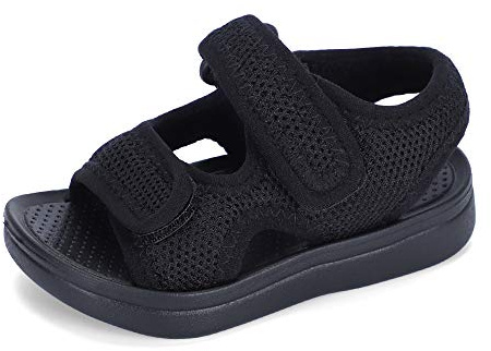 MK MATT KEELY Unisex Kids Summer Sandals Baby Anti-Slip Open Toe Adjustable Walking Shoes for Boys Girls,Size 9/10 UK Child, Black