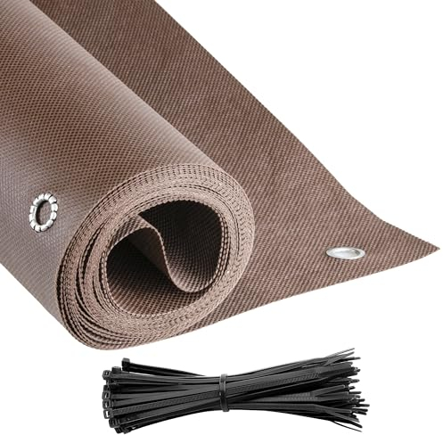 COVER IT Marrone Telo Frangivista Balcone Ringhiera con Occhielli 80 x 700 cm - Frangivista per Recinzione Giardino - Copri Ringhiera Balcone