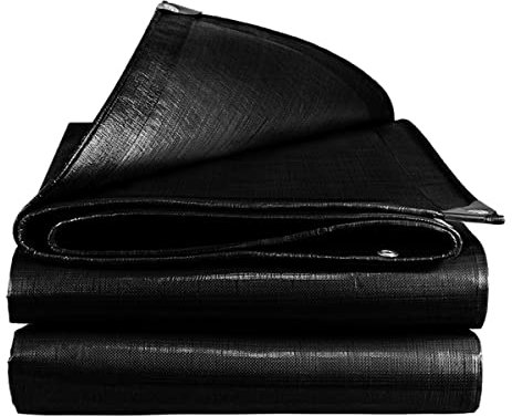 GXFWJD Lona resistente al agua, lona negra con ojales para parques infantiles, porche, patio, patio, piscinas, invernadero, camión volquete y más (tamaño 2 x 7 m)