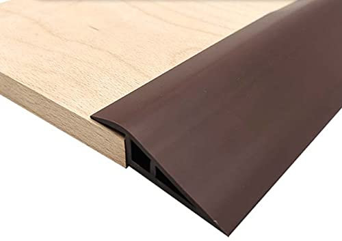 jackfru 1M/2M/3M Selbstklebend üBergangsprofil Abdeckleiste Breite: 7cm, Boden&Teppich für Teppich Schwellenübergang Höhe weniger als 15mm (3M-Dunkelbraun)