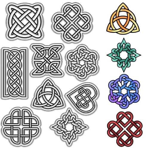 CRASPIRE Celtic Knot Clear Stamps Trinity Knot Rubber Silicone Stamp Seal Transparent Silicone Stamps for Journaling Card Making DIY Scrapbooking Handmade Photo Album Notebook Decor