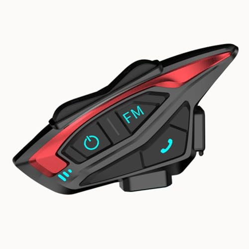 QSPORTPEAK Shark02 interfono moto bluetooth, sistema bluetooth per casco per 2 piloti/Portata 1000m/Condivisione musica/Selezione tono multi-paese(1 pezzi)