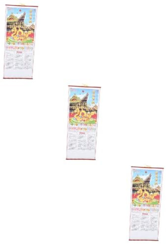 HOODANCOS 3stücke Wandkalender Im Chinesischen Stil Hängender Kalender Für Jahr Der Schlange Dekorativer Wandscroll Für Liebhaber Der Chinesischen Kultur Und Traditionen