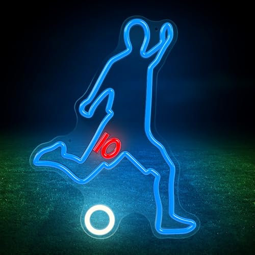 FOREVER Enseigne Lumineuse LED Footballeur - Murale Colorée pour Maison et Restaurants - Décoration Économe en Énergie USB pour Salon et Ados