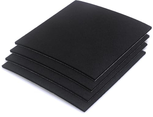 Hoappa Furniture Pads for Chair Furniture Legs, 4 PCS Black Self-Adhesive Floor Protectors Felt Pads, 200mm x 200mm and 5 mm Thick