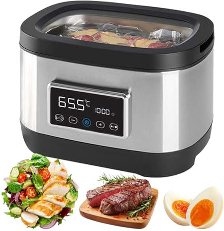 Stainless Steel Sous Vide Cooker Pot with LED Touchscreen, Precise Temperature Control and Timing, Electromagnetic Immersion Water Circulator for Perfect Cooking of Steak, Chicken, Seafood