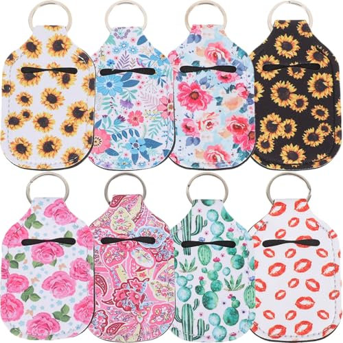 CALLARON 8 Pezzi Manicotti per Bottiglie Lozione e Portachiavi per Rossetto e Profumo Design e per e Facile Trasportare Accessori Decorativi per Viaggi e Bagagli