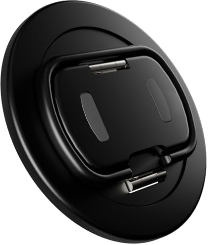 SEMBO Magnetic Phone Ring Holder with Kickstand for MagSafe, Two-Sided Magnet, 360° Rotation Comfortable Flip Out Silicone Plate Finger Grip Gym Accessories for iPhone 17 Pro Max 16 15 14 13 12(Black)