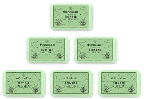 Störtebekker® Premium Body Bar Aloe Vera | Gel de ducha sólido para hombres y mujeres | Jabón de ducha sólido para hombre y mujer | Limpieza natural, espléndido aroma | hecho a mano y sin aditivos (6