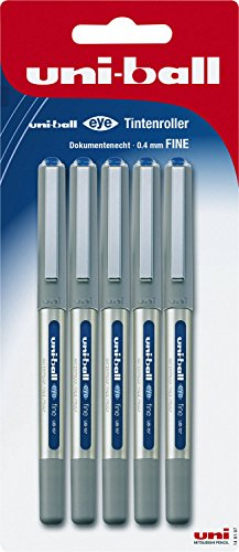 Faber-Castell 148197 - Tintenroller Free Ink Fine. 0,7 mm, blau, 5 Stück, dokumentenecher Rollerball