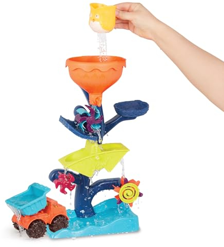 B. Toys – Juguete de Rueda de Agua – Juego de Agua y Arena – Rueda de Agua para niños – Playa, Piscina, Juguetes para el baño, para niños – 18 Meses + – Owl About Waterfalls