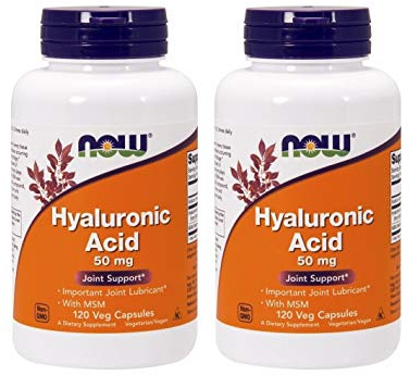 Now Foods Hyaluronic Acid with MSN, 120 Capsules (Pack of 2)