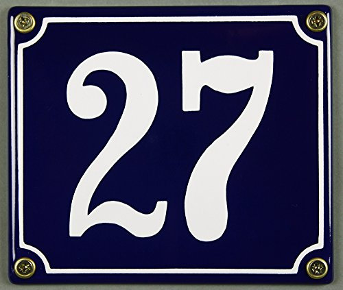 Buddel Bini Wetterfestes Emaille Hausnummernschild 27 12 x 14 cm, sofort lieferbar, blau