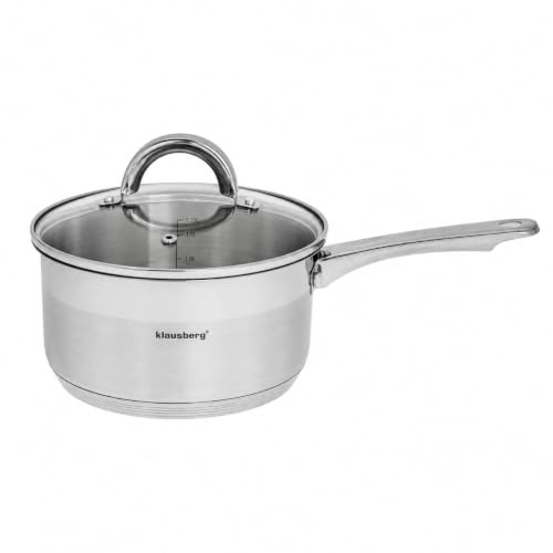 Klausberg Kastrull med lock och handtag 1,0 liter 14 cm kb-7132 rostfritt stål